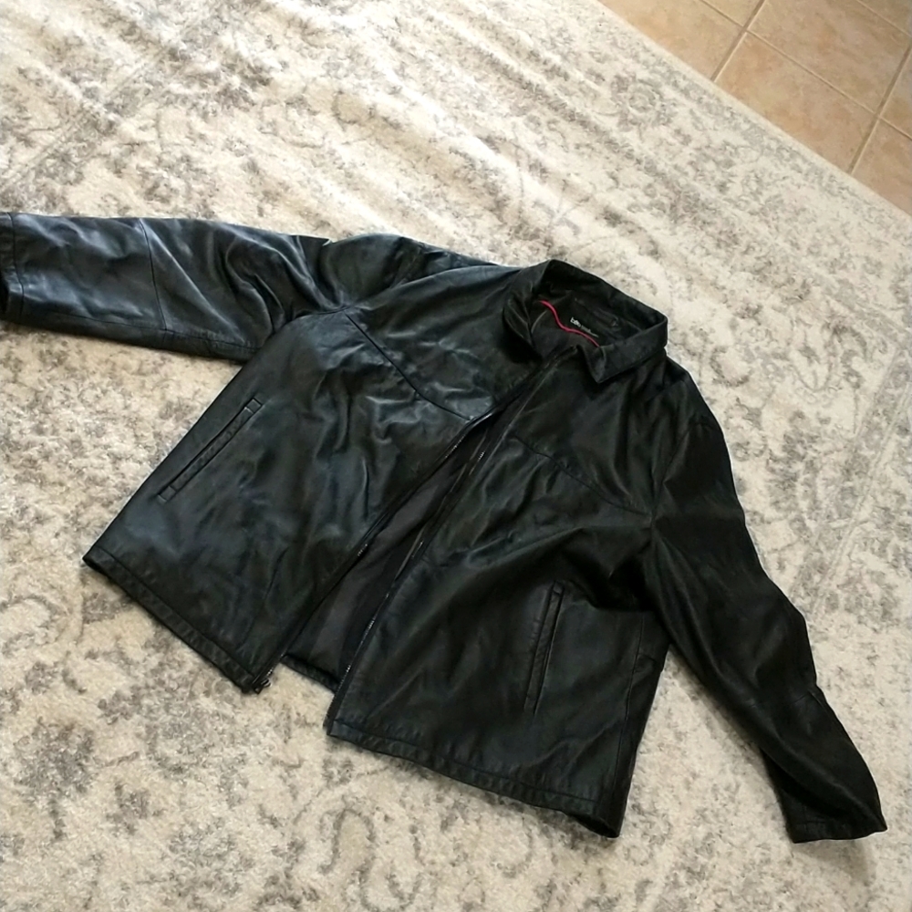 Bod & Christensen men's leather jacket size 52 black
